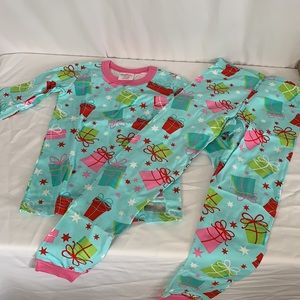 Eleanor Rose Christmas Presents & Stars Pajama Set in Blue Size 8 NWT